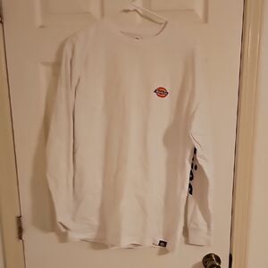 Dickies White Long Sleeve Tee with Logo